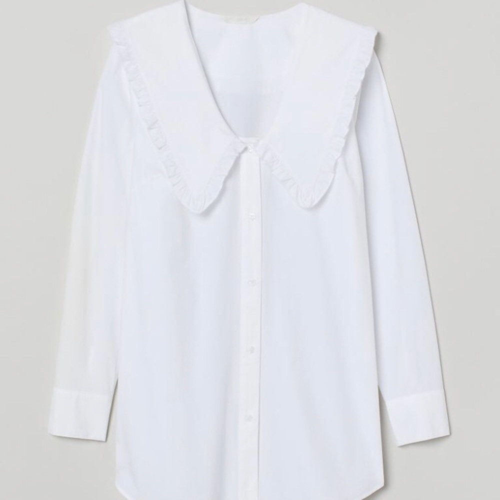 NWT XS HM LARGE OVERSIZED PETER PAN COLLAR BLOUSE